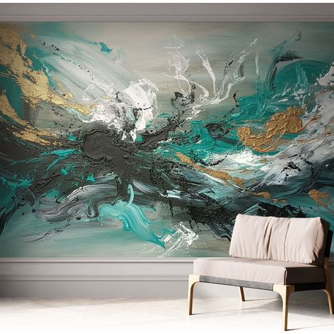 Papier peint adhésif autocollant pour salon chambre à coucher peint imprimé Installation facile Tourbillon artistique 312x219 cm (1/5)