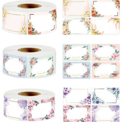 Fleur Etiquettes Autocollantes Etiqueteuse Étiquettes Atiquettes Pots de Confiture Bouteilles 750 Pièces (1/5)