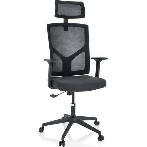 Bürostuhl / Drehstuhl BRETON B Stoff / Netzstoff schwarz hjh OFFICE (1/5)
