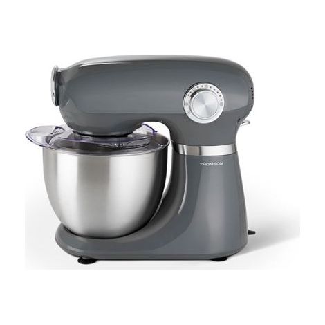 THOMSON - THFP3510G - Robot pâtissier - Bol inox (5L) - 12 vitesse + Pulse - Système planétaire - Pieds ventouses - Gris