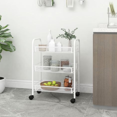 Carrito de cocina 3 niveles hierro blanco 46x26x64 cm vidaXL (1/2)
