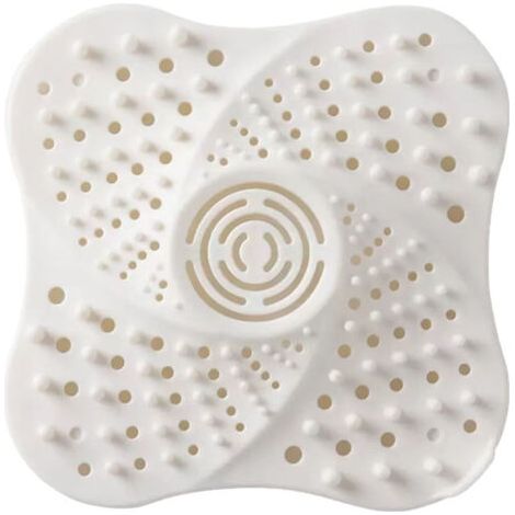 Filtre à cheveux de douche 2 pièces (blanc) avec ventouse pour évier (1/5)