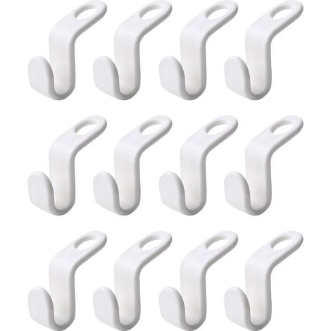 Cintre Gain de Place12 PCS Crochets Suspension Connexion Chute Clips D'extension pour Garde-Robe Organisateur de Vêtements Crochet D'extension de Cintre Cintres Peu Encombrants GROOFOO (1/5)