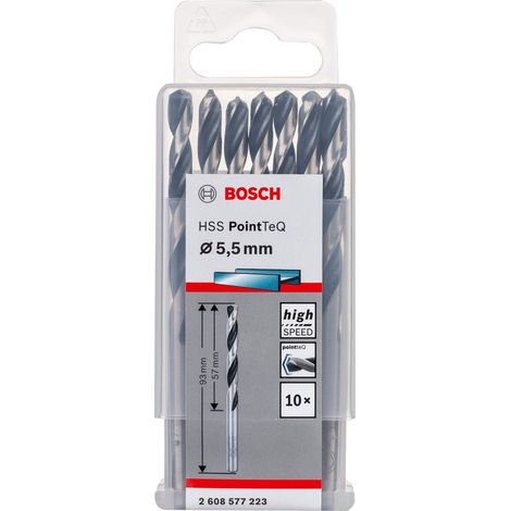 1x Forets hélicoïdaux HSS PointTeQ (pour métal, 5,5 x 57 x 93 mm, accessoires pour perceuse-visseuse) (1/5)