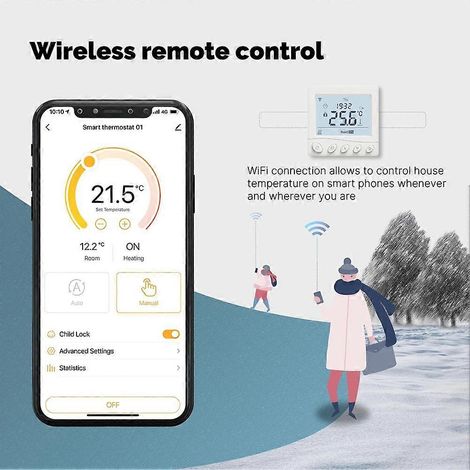 Tuya WiFi-Thermostat, Raumtemperaturregler, Wasser-/Elektro-Fußbodenheizung, Gasheizkessel, Steuerungs-App (C) (1/5)
