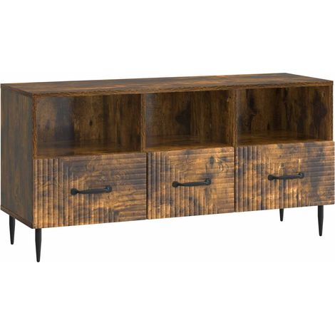 Mobile TV Rovere Fumo 102 x 34,5 x 50 cm Legno ingegnerizzato vidaXL
