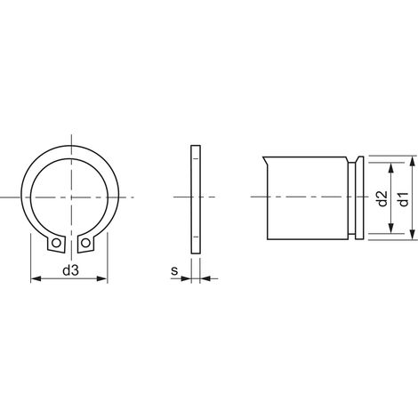DIN 471 Sicherungsringe Federstahl 10 x 1 flZnnc flZn 1000 Stk