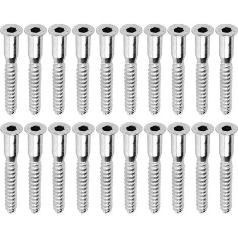 Paquete de 20 tornillos autorroscantes Ø7 mm – Tornillo de cabeza hexagonal avellanada SW4 – Acero cincado – Longitud 38 mm para perforación de 5 mm (1/2)