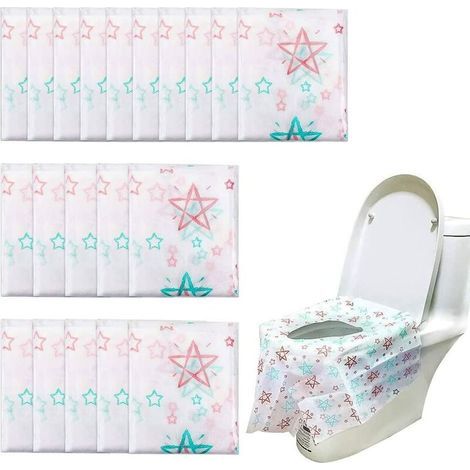 BRAVIX 24 Pcs Siège de Toilettes en Papier Jetables Antibactérien Housses de Siège de WC pour Toilettes Publiques (1/4)