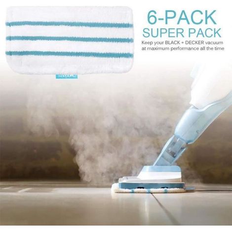 Lot de 6 Lingettes Microfibres Rectangulaires pour Black Decker Balais Vapeur - Alternative à FSMP20 (1/4)
