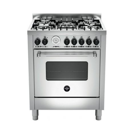 La Germania AMN765GXT Cucina Gas 5 Fuochi Forno Gas Ventilato 56 L Classe A+ Bruciatore Wok (94.5x69.5x60 cm) colore Acciaio Inox (1/2)