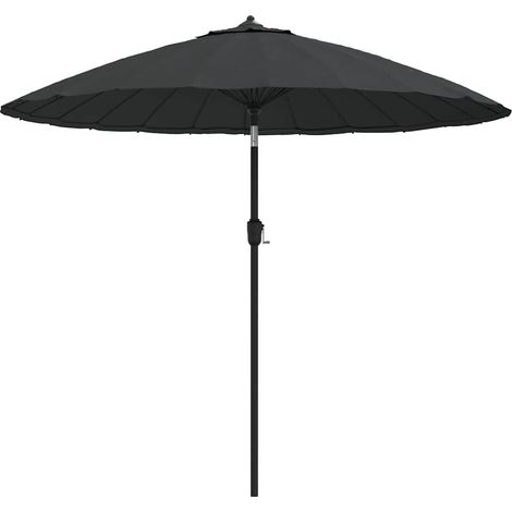 Parasol d'extérieur, Parasol pour Balcon Jardin Plage Terrasse, avec mât en aluminium 270 cm Anthracite OIB8808E (1/5)