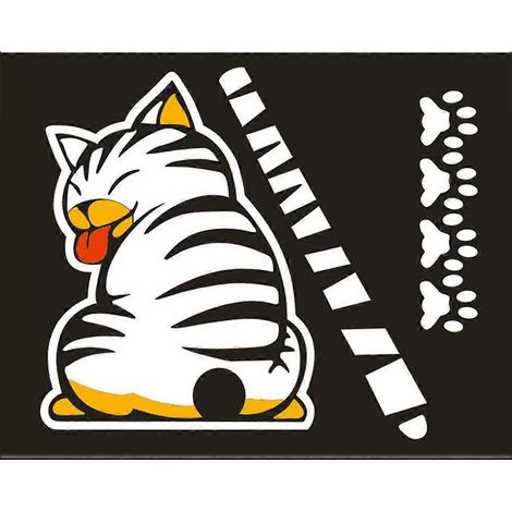Autocollant réfléchissant pour essuie-glace de voiture en forme de chat mignon et amusant de dessin animé (1/5)