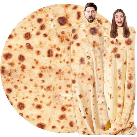 ZOLGINAH Manta de Burrito, Manta de Tortilla de 100x100 CM, Manta de Tortilla de Franela cálida y Suave, Manta envolvente de Burrito para bebés, Adultos, Manta de Taco Divertida y Creativa (1/5)