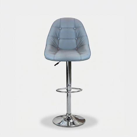 Taburete regulable de polipiel y metal Flynn - Gris