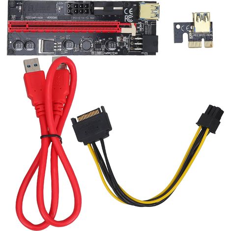 Câble D'extension Pcie en PVC et Cuivre Rouge pour Carte Graphique eur 1x vers 16x Améliore Performances Gaming et Visuelle (1/5)