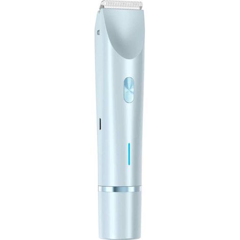 Longziming - Rasoir électrique 2 en 1 bleu pour femmes – Étanche IPX7 pour une utilisation sur peau sèche ou humide, double tête amovible pour le visage et les parties intimes (1/5)