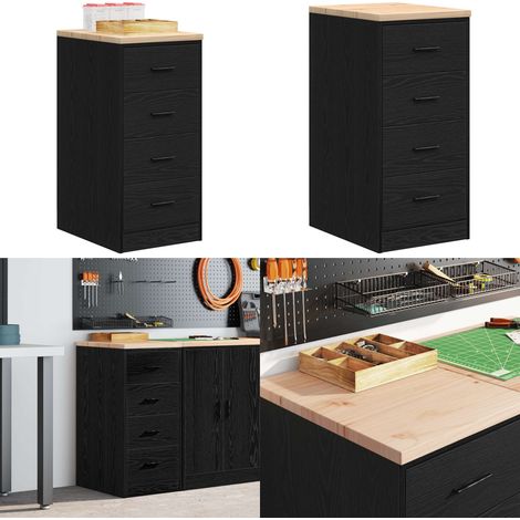 vidaXL Armoire de rangement de garage noir 40x51x85 cm bois de pin (1/5)