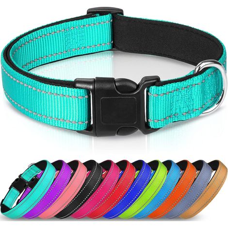 Collier réfléchissant pour chien, coussinet en néoprène doux, collier respirant en nylon pour animaux de compagnie, ajustable pour les petits chiens. (1/5)