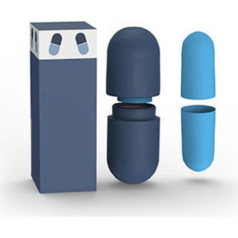 Bouchons d'oreilles anti-bruit bleus, protection auditive douce pour sommeil et travail, avec boîtier de rangement capsule (1/5)