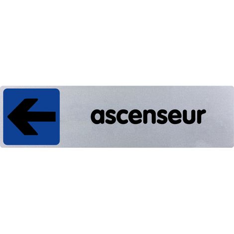 Plaque de porte Ascenseur flèche à gauche - couleur 170x45mm - 4032597