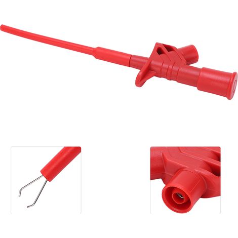J.30021 Pince de test flexible, sûre et rapide, avec crochet de test et insert de sécurité de 4 mm (rouge) (1/5)