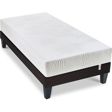 Ensemble Matelas Mémoire de forme HÉRA avec Sommier - Blanc - 90x190 (1/5)