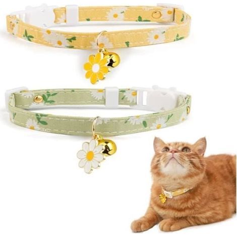 Cat Collar - Cute - Set of 2 - Cotton - Removable Safety (1/4)