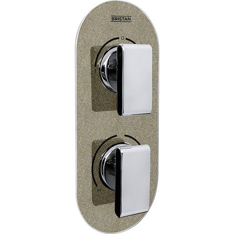 Bristan Mpiv2 Shcdiv CS Shimmer metallique Pivot 2 encastre double valve de controle et inverseur, Chrome/champagne