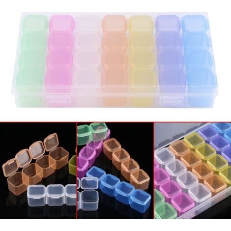 Boîte De Rangement - 28 Grilles - Plastique PP - Résistante À La Poussière - Compacte - 17 X 10,5 X 2,5 Cm (1/4)