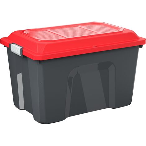 SUNDIS Locker, Scatola di plastica da 60L, con Coperchio a Clip (1/5)