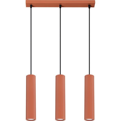 Lampada a sospensione ambra 3 GU10 rosso ocra ALU lumilo 16.267.32 (1/5)