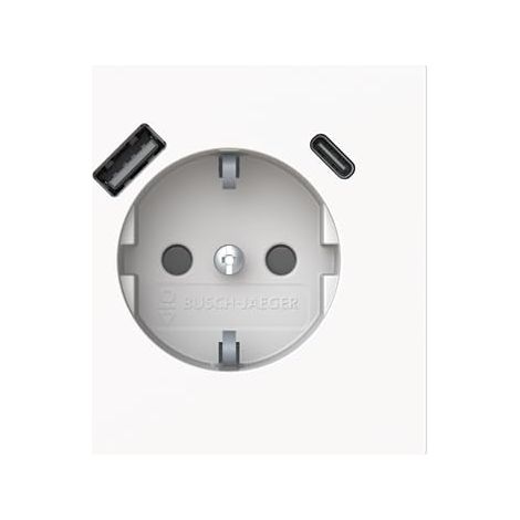 BUSCH-JAEGER 20 EUCB2USBAC-44G SCHUKO®-/USB-A+C PRISE DE COURANT SAFETY+ BLANC STUDIO LINÉAIRE 2CKA002011A6316