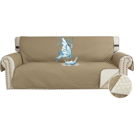 Wasserdichter 3-Sitzer Sofaüberwurf Khaki, rutschfest & waschbar (1/5)