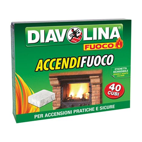 ACCENDIFUOCO DIAVOLINA FUOCO - CUBETTI 40- 24 pezzi