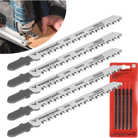 Lames de scie sauteuse pour bois, en forme de T (T) 115 mm 5 pièces Vorstahl (1/5)