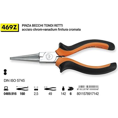 MUNDIAL - PINZA A BECCHI TONDI RETTI 160MM ART. 0469.916