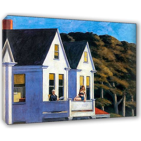 Lupia - Quadro su Tela il Meglio dell'Arte, 50x70 cm SECOND STORY SUNLIGHT - HOPPER, Riproduzione d'Arte su Tela, Montato su Telaio in Legno 3 cm, Made in Italy (1/4)