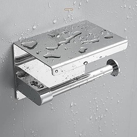 Roll Self Adhesive Wall Mount Toilet Paper Holder Stainless