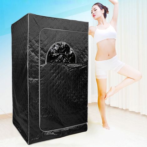 Hofuton Sauna à Vapeur Spa Plus Grand avec Générateur de Vapeur Portable Thérapie De Désintoxication Noir (1/5)