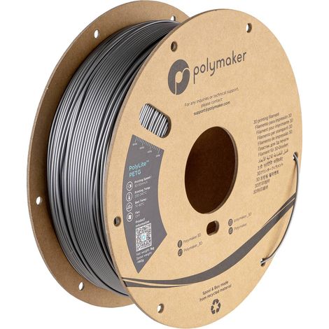 [GEBRAUCHT] B-Ware Polymaker Filament Druckmaterial Kunststoff PolyLite PETG Silber 1.75 mm 1000 g