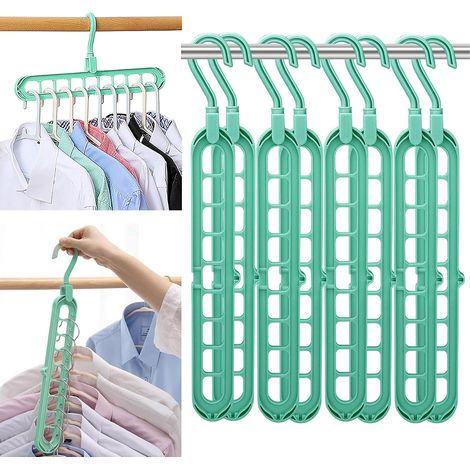 Cintres magiques gain de place, organisateur de placard intelligent et multifonctionnel, cintre en cascade haut de gamme à 9 emplacements, conception innovante pour vêtements lourds, chemises, pantalo (1/5)