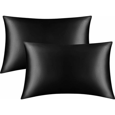 Lot de 2 Taies d’Oreiller en Satin 50 x 75 cm – Anti-Acariens Hypoallergéniques, Douces pour Cheveux et Peau, Respirantes et Faciles à Laver (1/5)