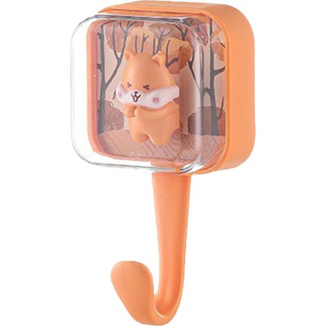 Crochets adhésifs animaux mignons, auto-multifonctionnels, décoration murale de dessin animé pour chapeaux, sacs, clés. (1/5)