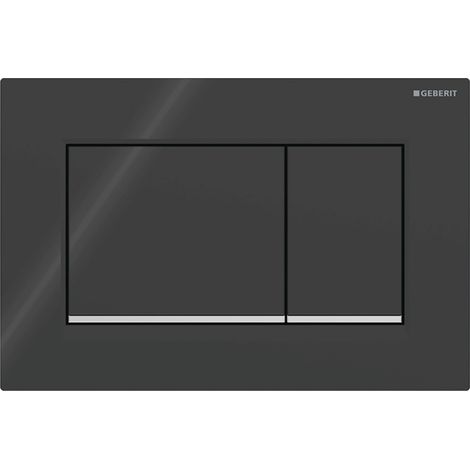 Geberit Sigma20 (ehemals Sigma30) quadratische Betätigungsplatte für Zweimengenspülung: schwarz, poliertes Chrom (115.883 KM.1) (1/4)