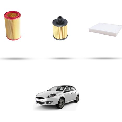 Kit tagliando 3 filtri compatibile con Fiat Bravo II 1.4 Turbo T-Jet 88kw dal 2007 (1/4)