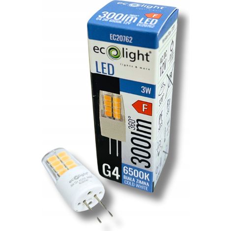 Ampoule LED G4 anti-scintillement 3W 12V 6500K 300lm Ecolight (1/2)