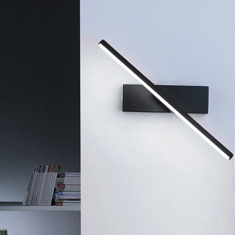 Applique murale LED 30 cm, applique de salle de bain, éclairage de miroir, lampe de chevet à angle réglable, lumière blanche 6000 K, noir (1/5)