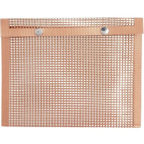 Sac de grillade réutilisable antiadhésif, outil de barbecue pour pique-nique extérieur, marron 22x27cm, conception pratique