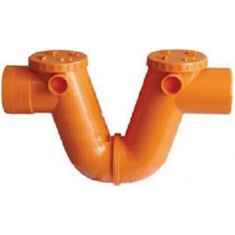 Sifone a-n arancio in pvc ad incollaggio  ø 100